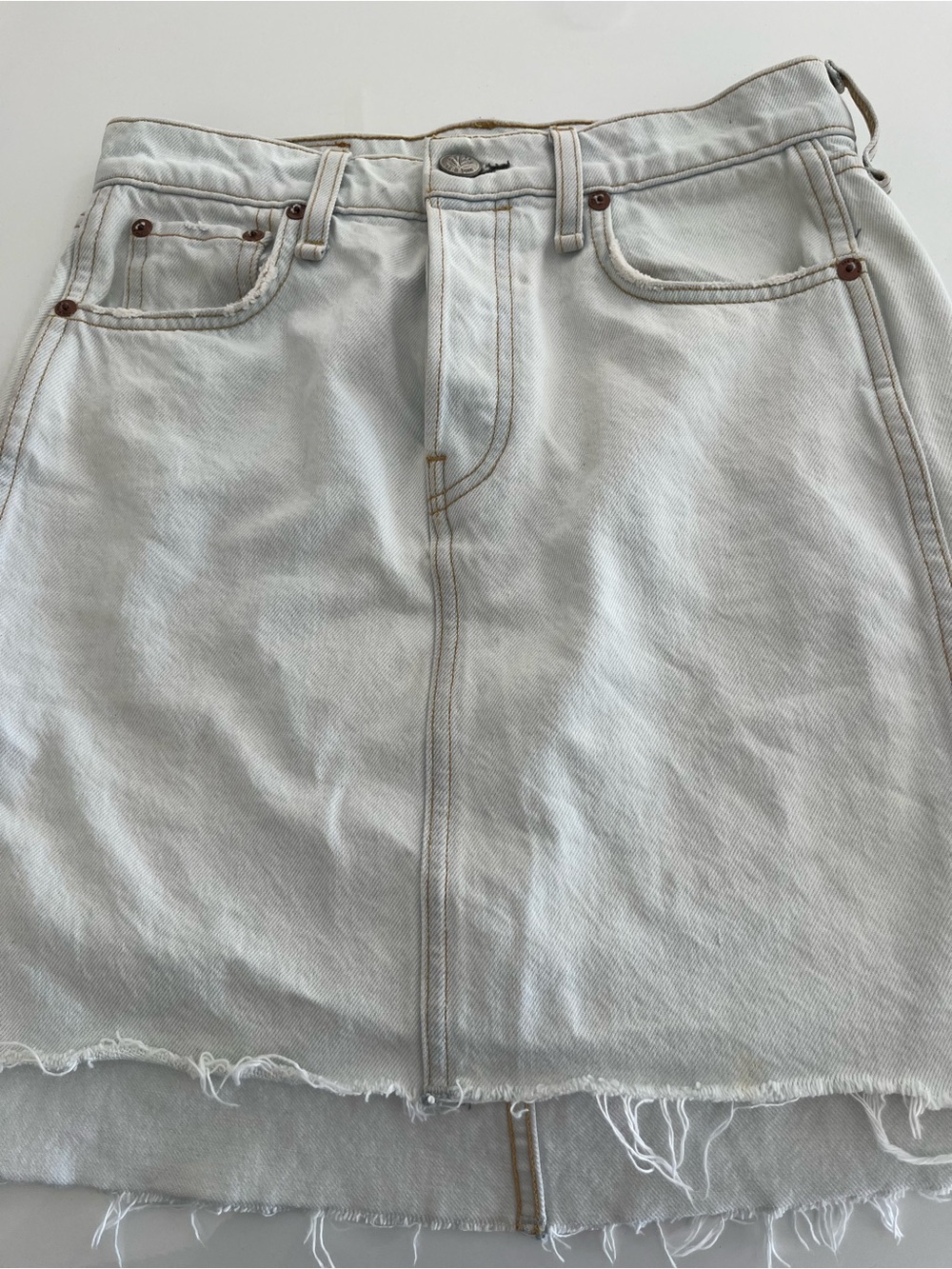 Rag & Bone ditch 26  Light Wash Denim Skirt - Casual Frayed Hem